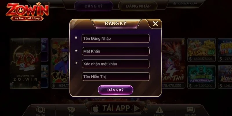 Hướng dẫn tạo tài khoản ZOWIN nhanh chóng và đúng quy trình
