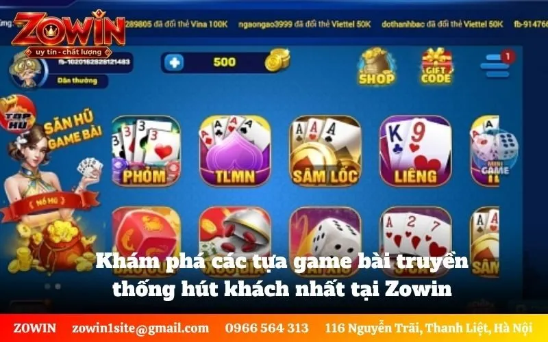 Khám phá các tựa game bài truyền thống hút khách nhất tại Zowin