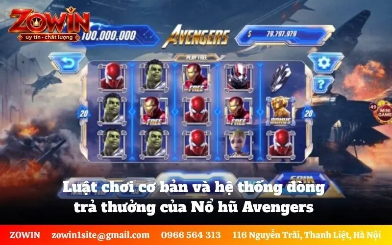 Luật chơi cơ bản và hệ thống dòng trả thưởng của Nổ hũ Avengers