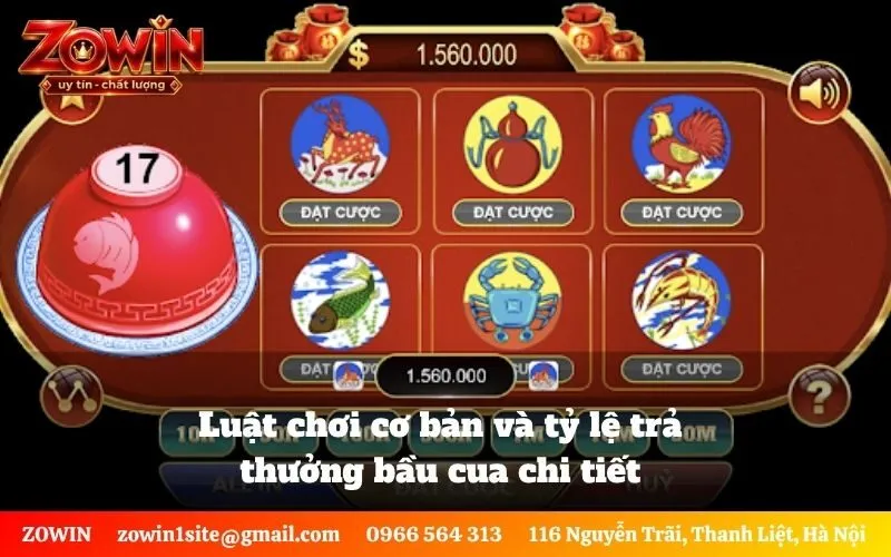 Luật chơi cơ bản và tỷ lệ trả thưởng bầu cua chi tiết cho tân thủ