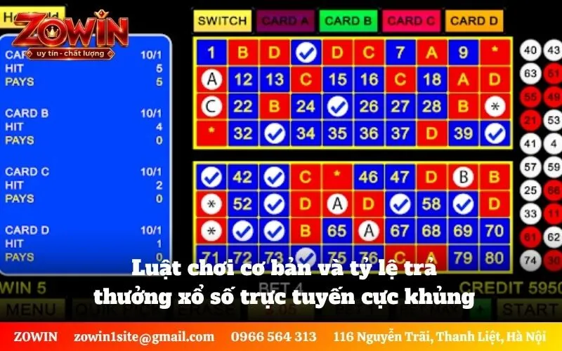 Luật chơi cơ bản và tỷ lệ trả thưởng xổ số trực tuyến cực khủng