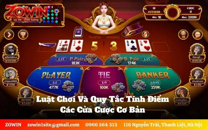 Luật Chơi Và Quy Tắc Tính Điểm Các Cửa Cược Cơ Bản