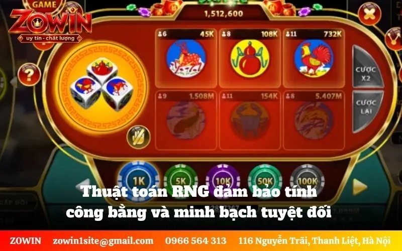 Thuật toán RNG đảm bảo tính công bằng và minh bạch tuyệt đối